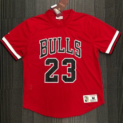 Mitchell Ness Michael Jordan 23 Chicago Bulls HWC Mesh T-Shirt Jersey Red